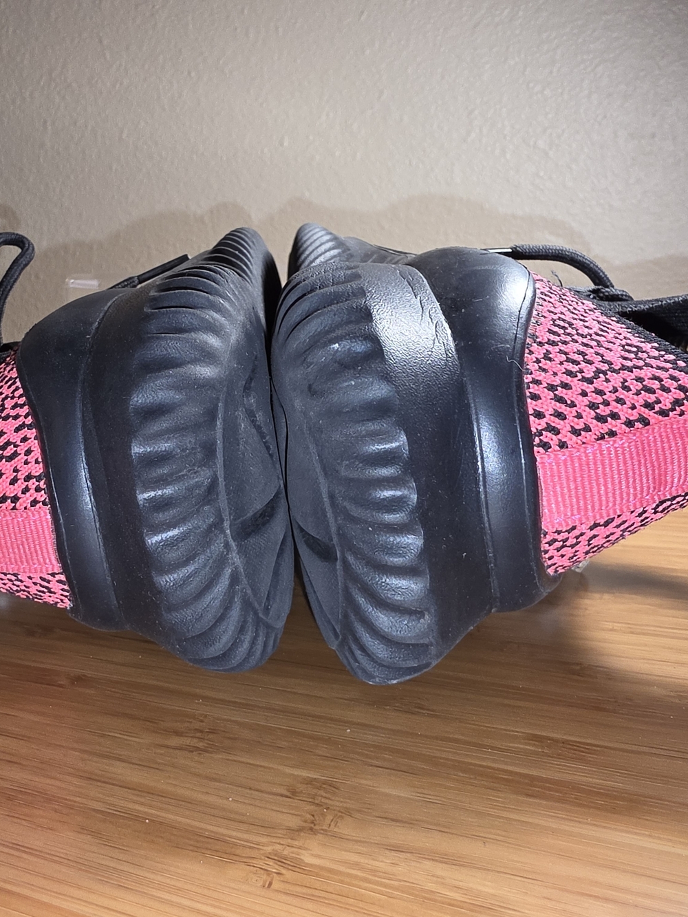 Women's Black & Pink Knit Slip-On Sneakers - Picture 13 of 14